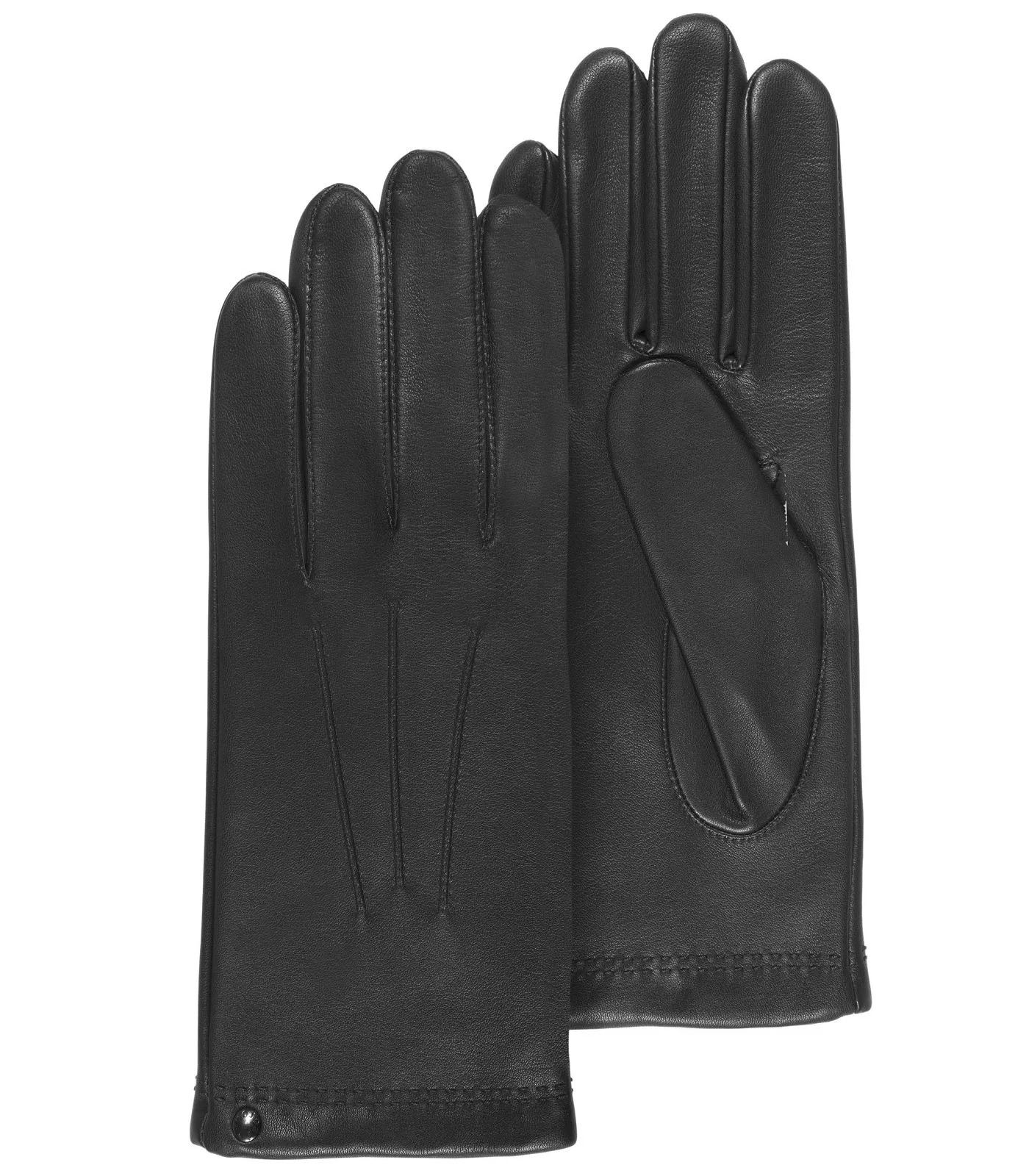 Gants Homme cuir/cachemire et soie Noir