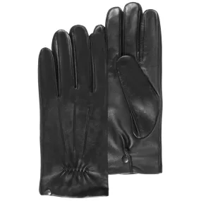 Gants Homme tactiles cuir et soie Noir