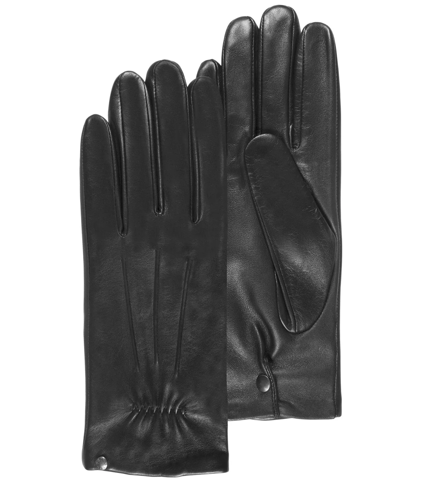 Gants Homme tactiles cuir et soie Noir