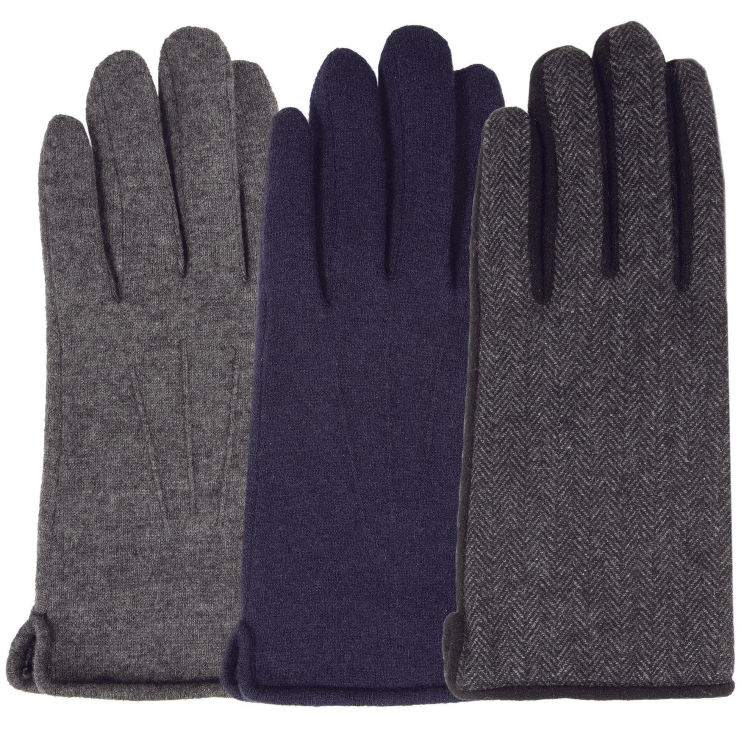 Gants homme tactiles laine chevrons