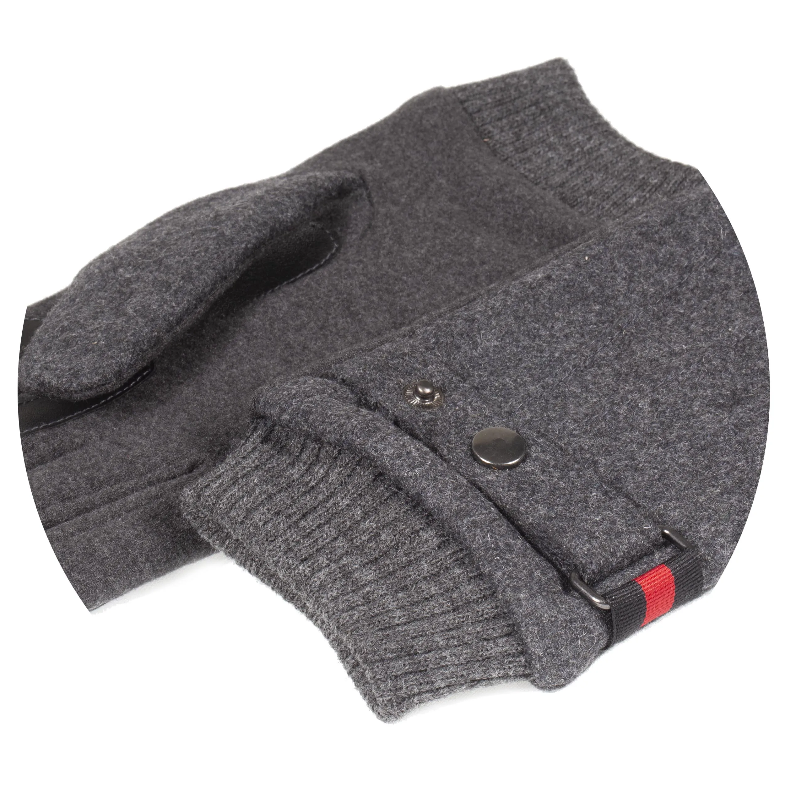 Gants Homme tissu lainé Gris chiné