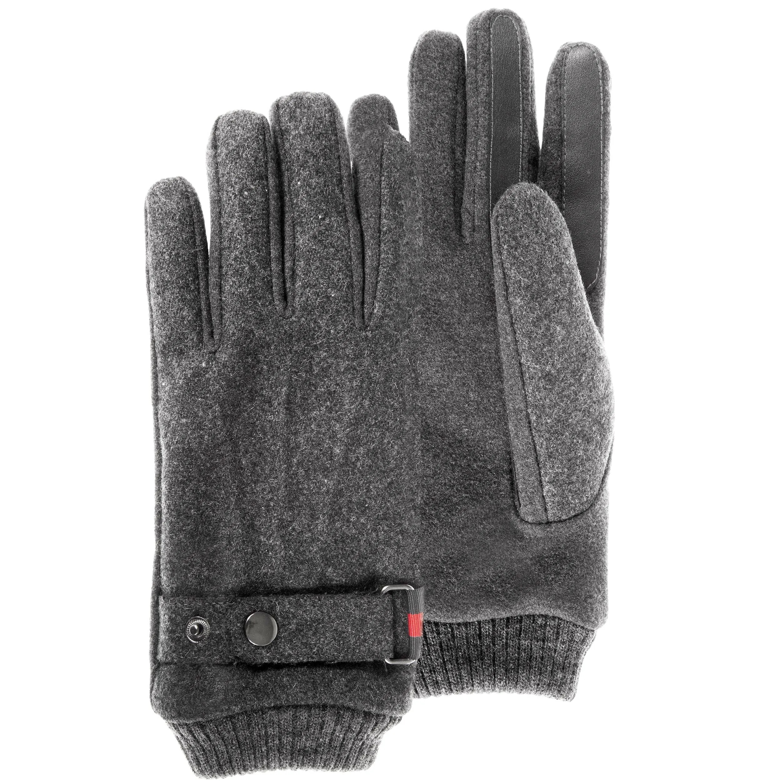 Gants Homme tissu lainé Gris chiné