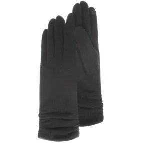 Gants long Femme tactile laine Noir