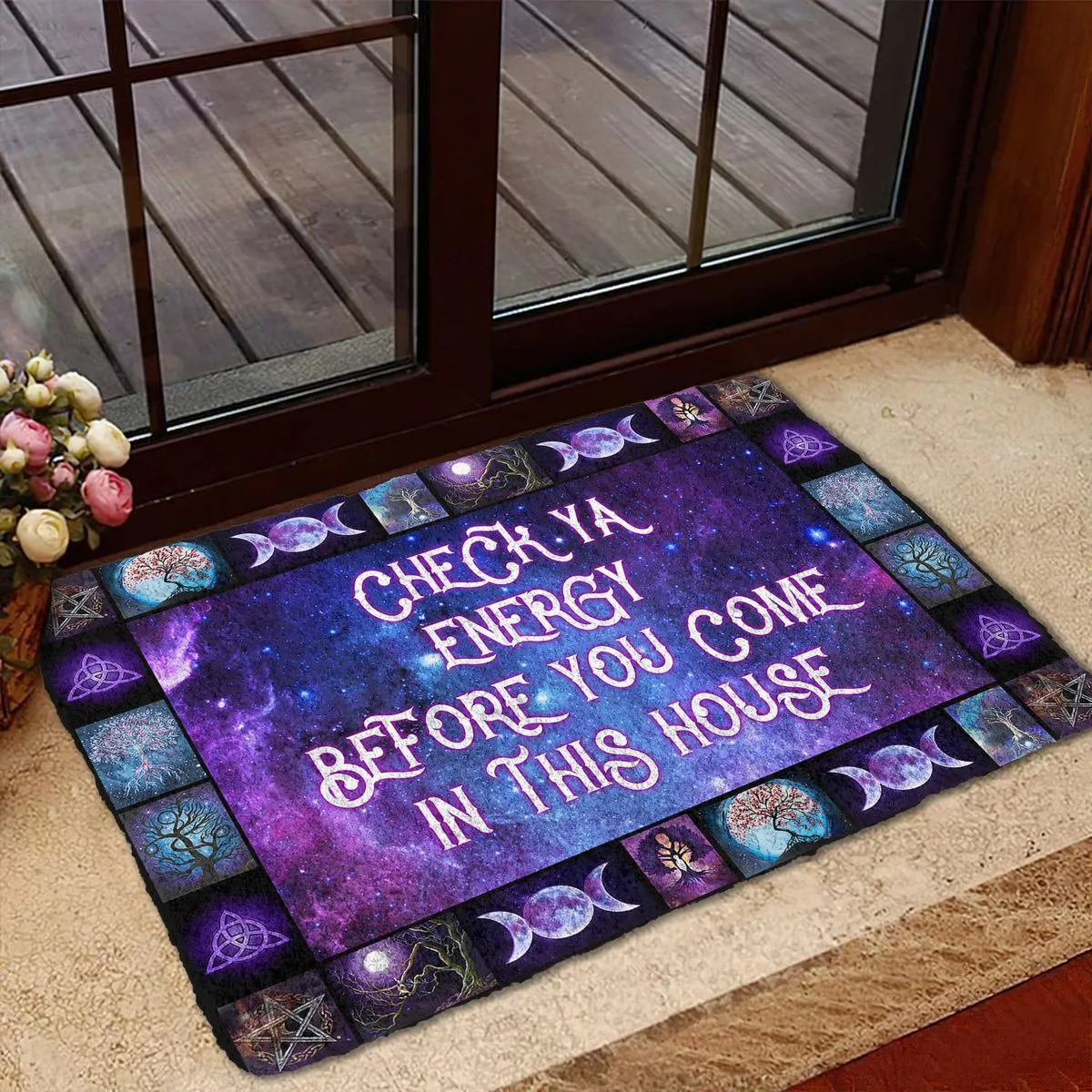 Gearhuman 3D Check Your Energy Before You Come In This House Doormat