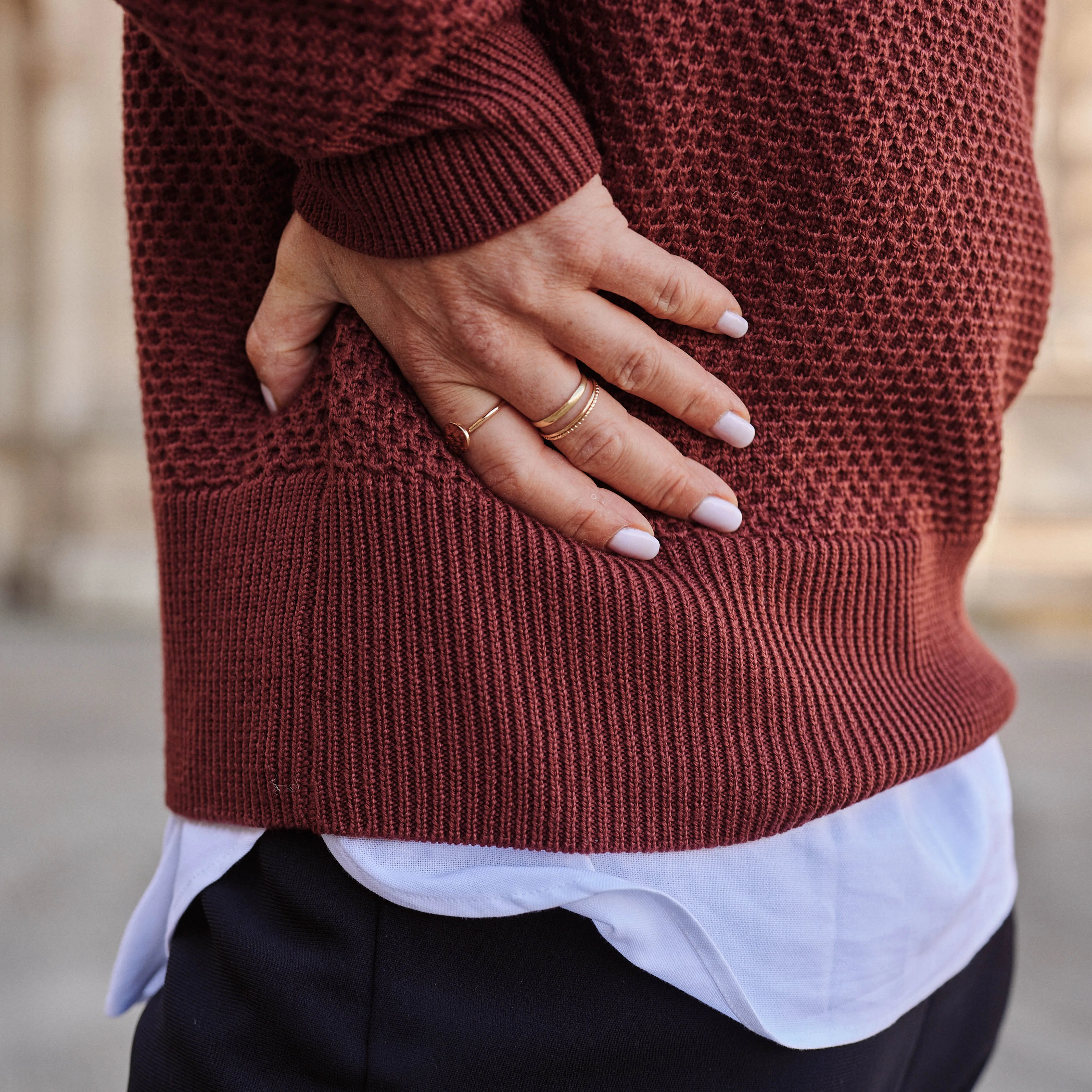 Le Pull Mérinos Nid d'Abeille Cannaregio