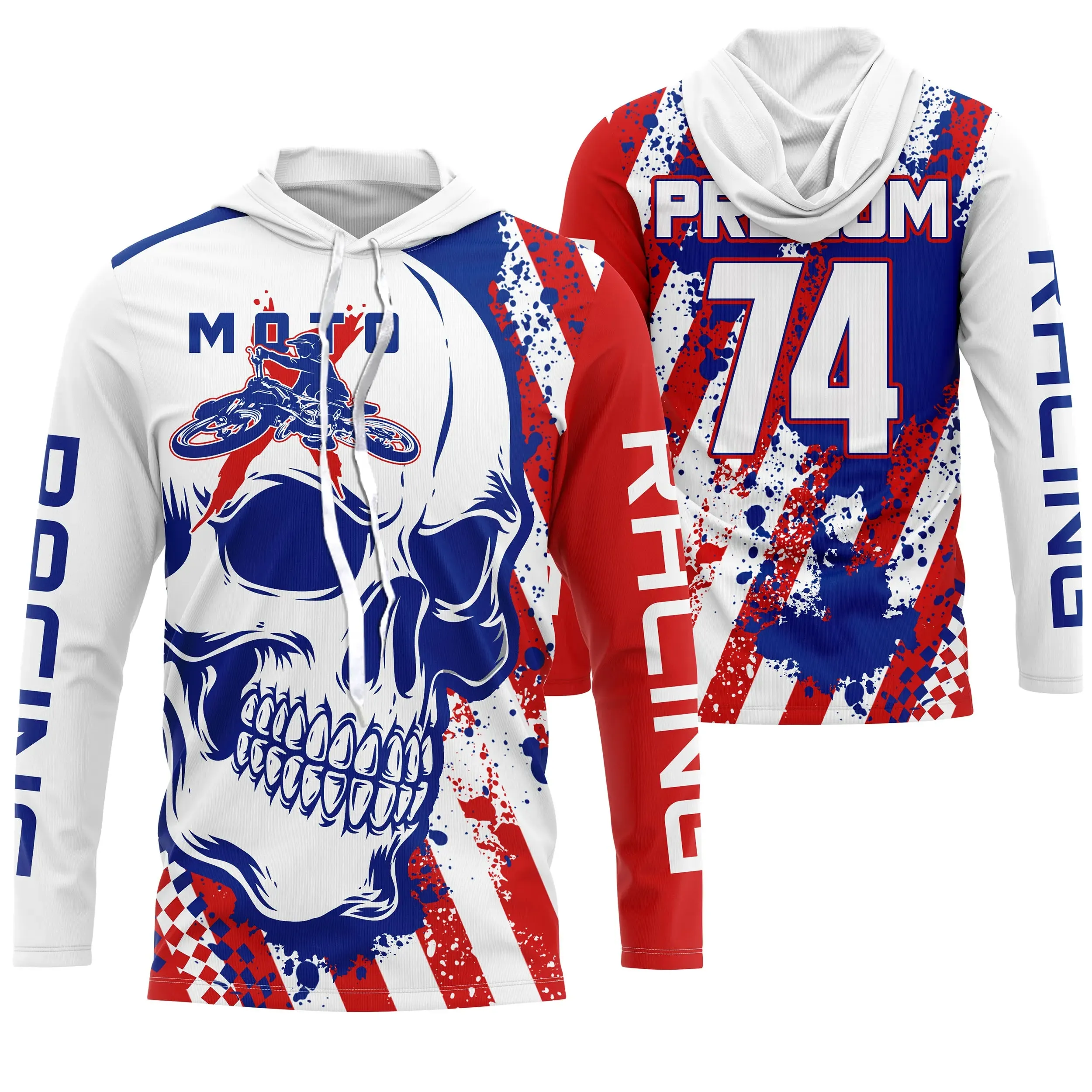 Maillot Cross Protection UV Personnalisé, MX Racing Passion, Drapeau Franais - CT19122230