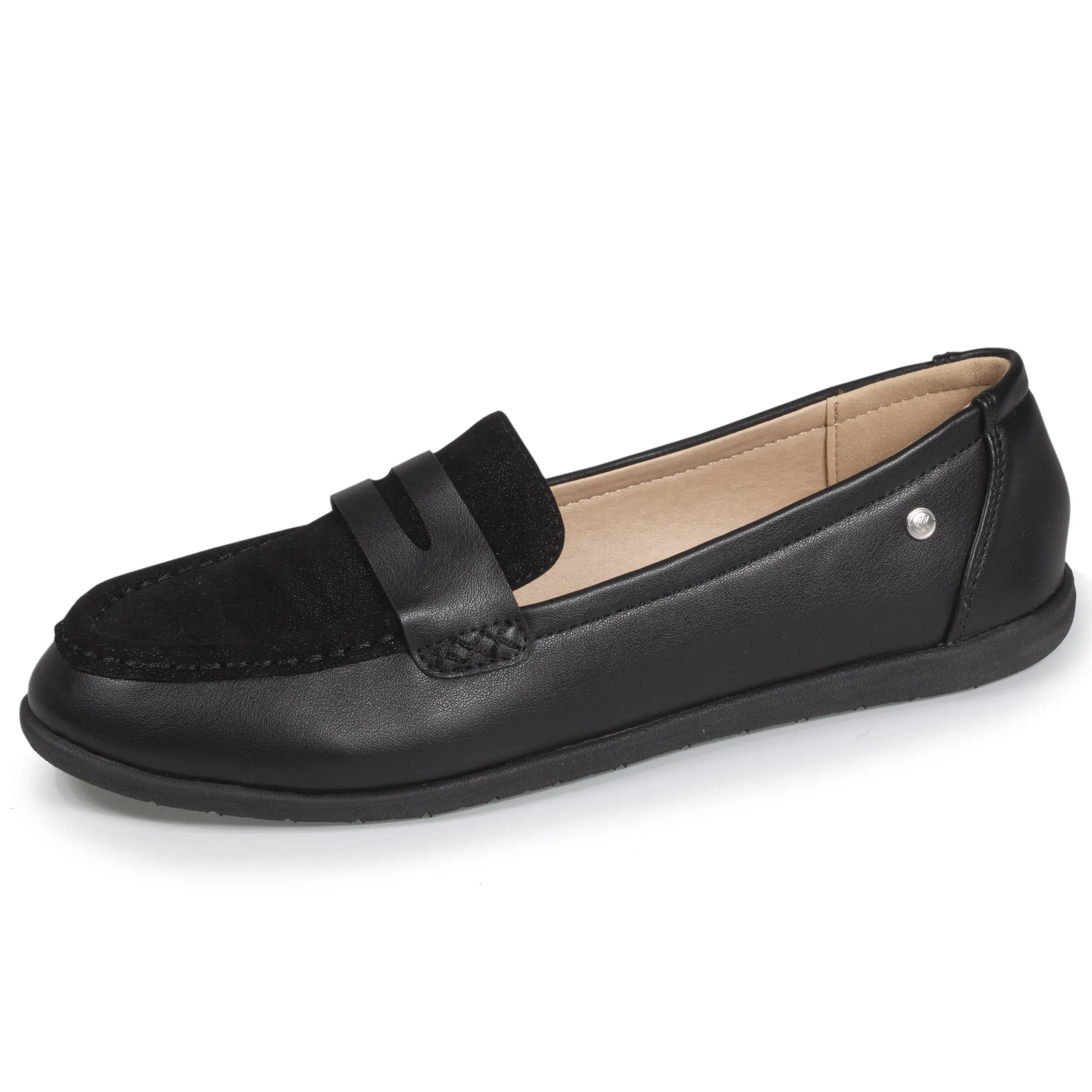 Mocassins Femme bi-matière Noir