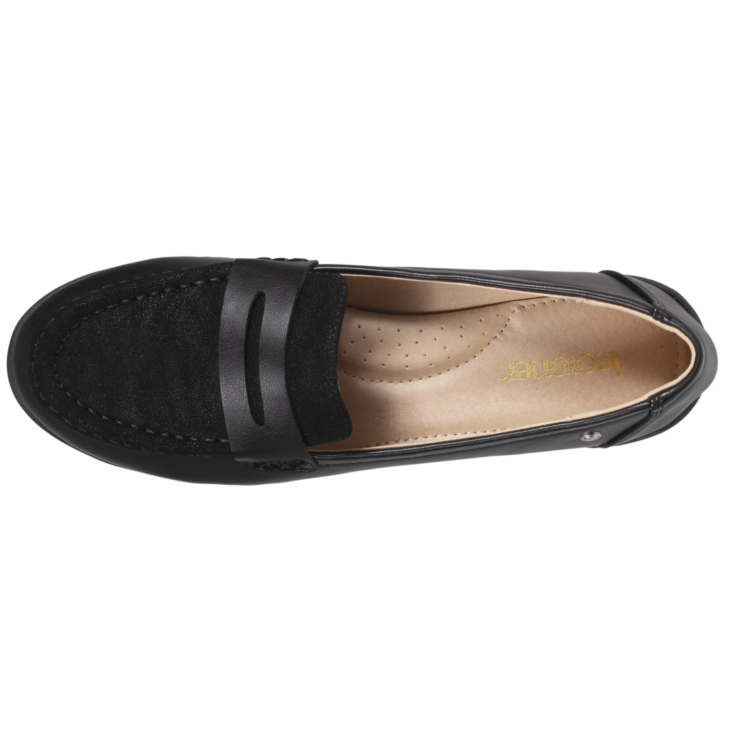 Mocassins Femme bi-matière Noir