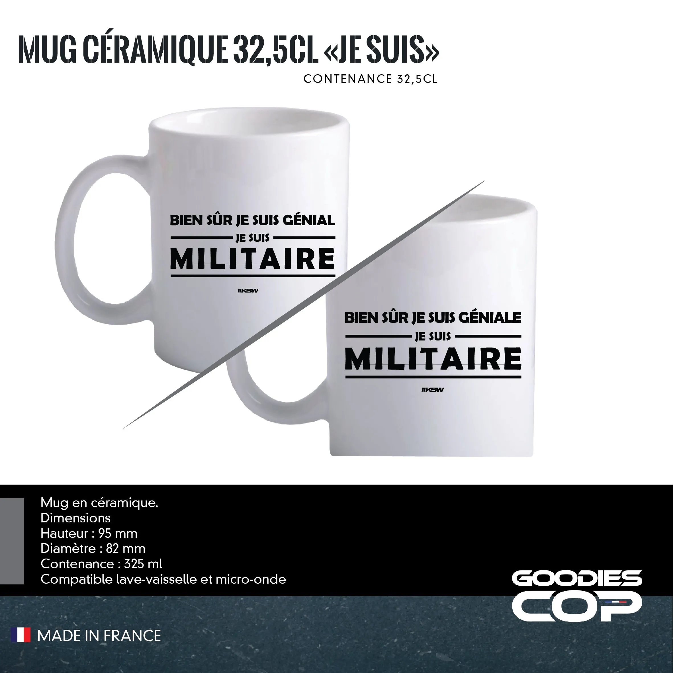 Mug Céramique 32,5 cl Je suis Militaire