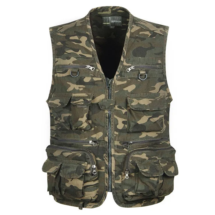 Outdoor Adventure Camo Fishing Multi-function Men's Vest