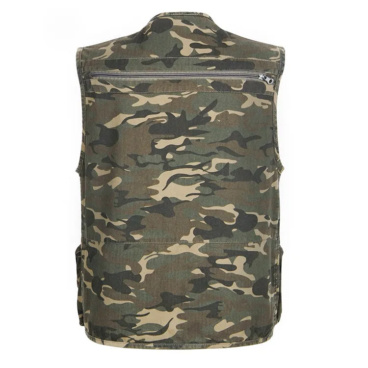 Outdoor Adventure Camo Fishing Multi-function Men's Vest