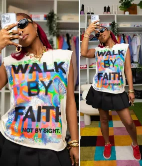 OVERSIZED TIE DYE BOX   WALK BY FAITH TEE (NATURAL/TYE DIE)