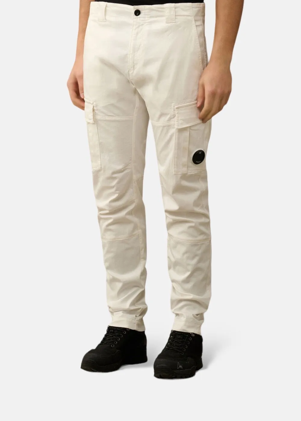 Pantalon C.P. Company cargo satin stretch Blanc