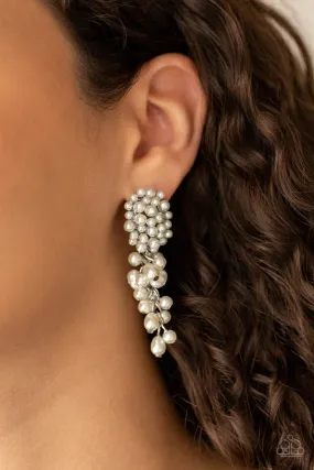 Paparazzi Earring ~ Fabulously Flattering - White Pearl Post Earring