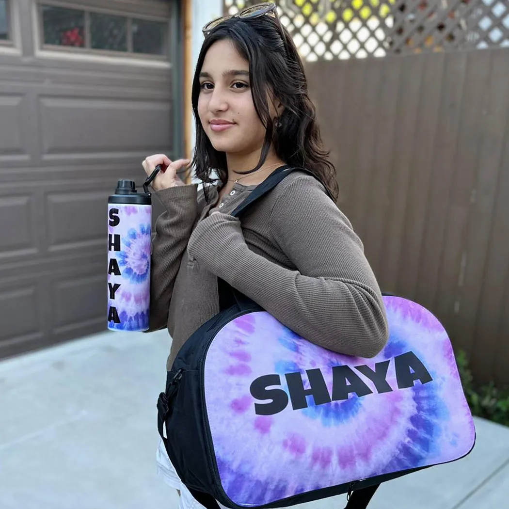 Personalized Tie Dye Backpacks / Lunch Bag / Duffel Bag / Bottle