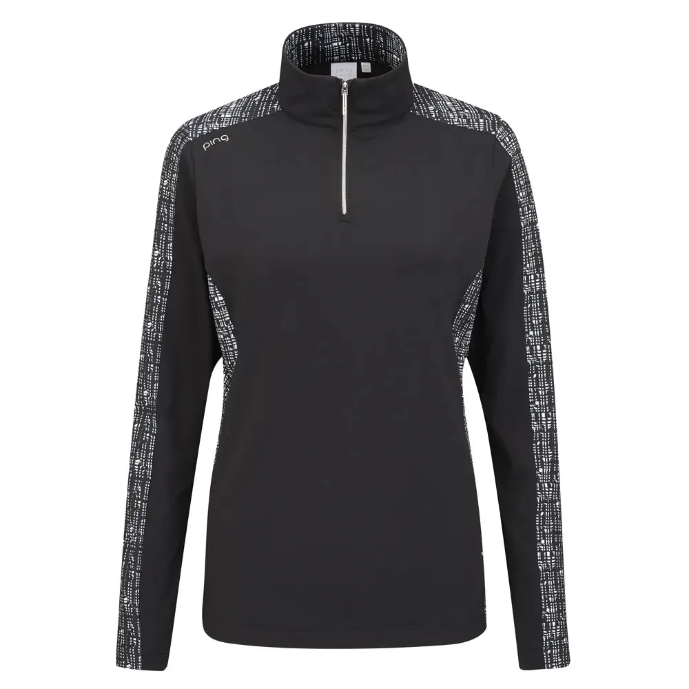 PING PULL 1/2 ZIP FEMME ZENYA BLACK MULTI