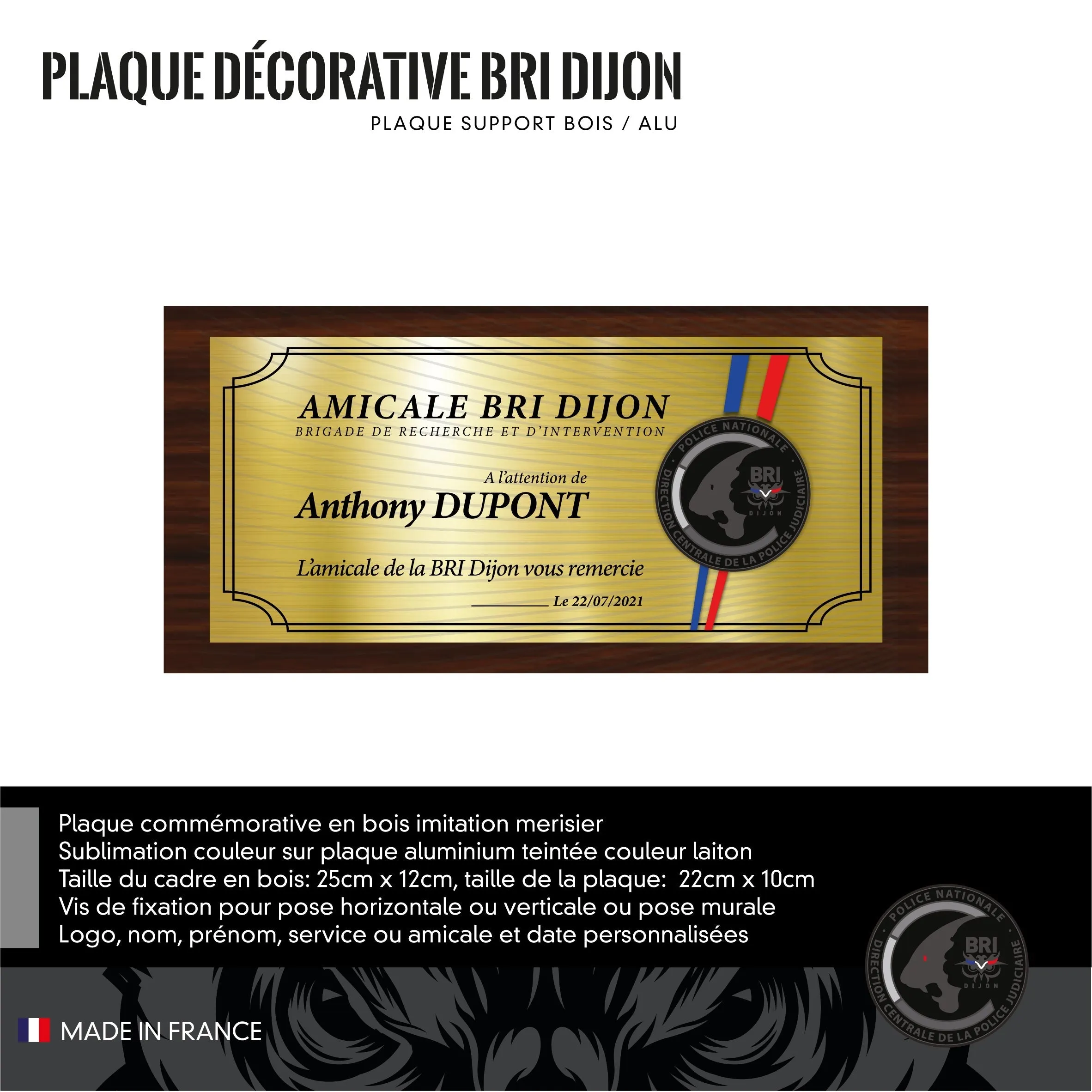 Plaque Décorative Personnalisée BRI DIJON