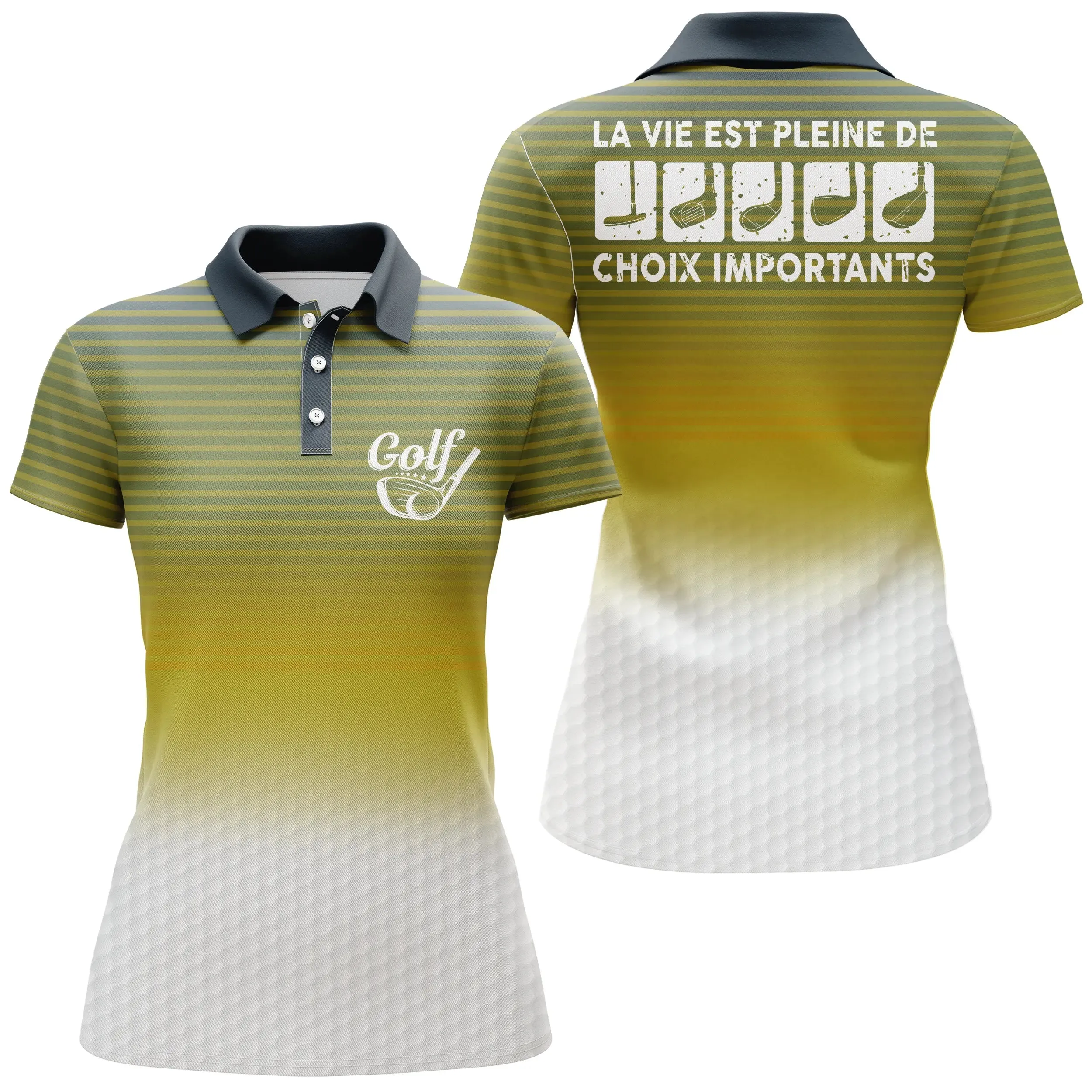 Polo de Golf, Cadeau Humour Golfeur, Golfeuse, Polo à Séchage Rapide Homme Femme, Club de Golf, La Vie Est Pleine De Choix Importants - CTS17052218