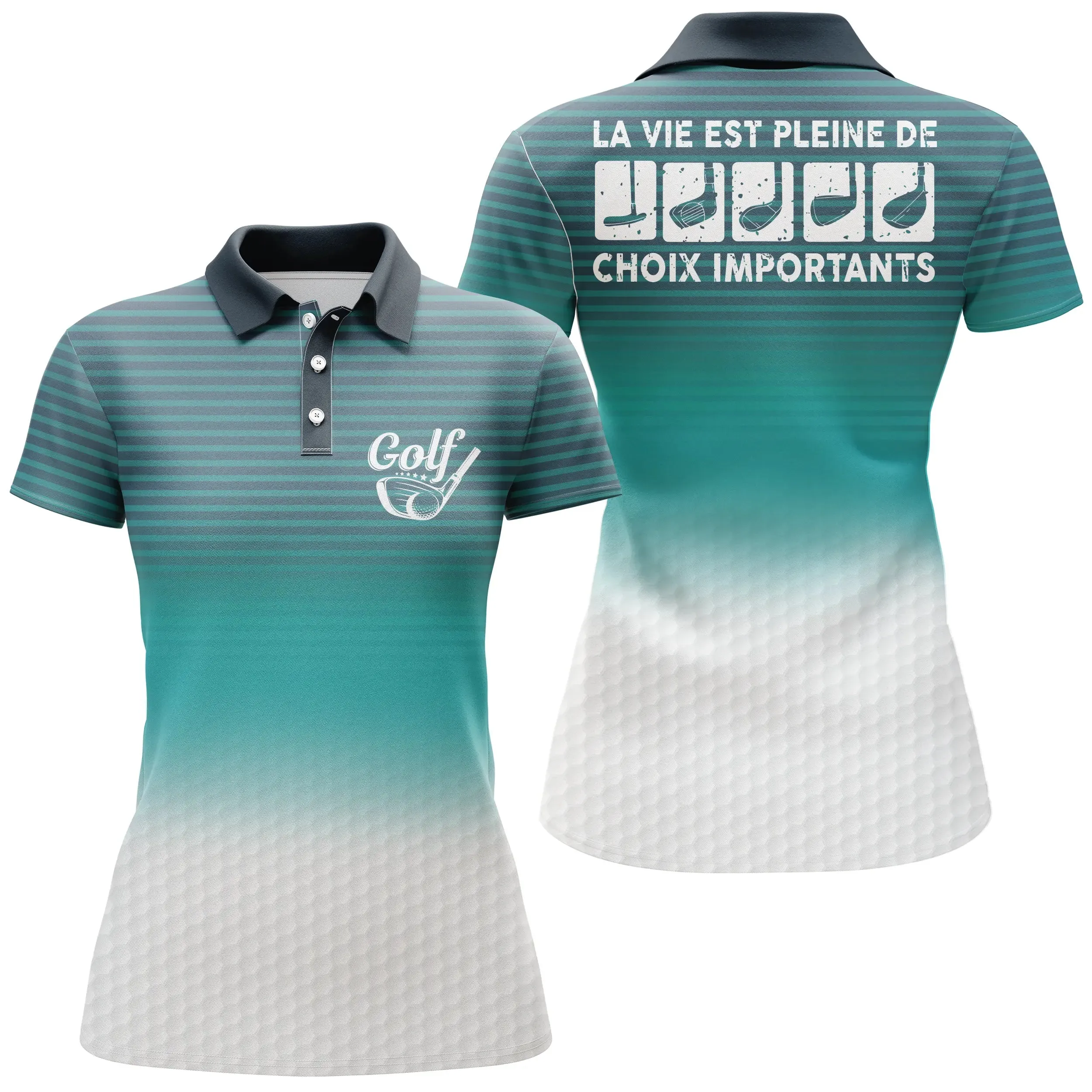 Polo de Golf, Cadeau Humour Golfeur, Golfeuse, Polo à Séchage Rapide Homme Femme, Club de Golf, La Vie Est Pleine De Choix Importants - CTS17052218