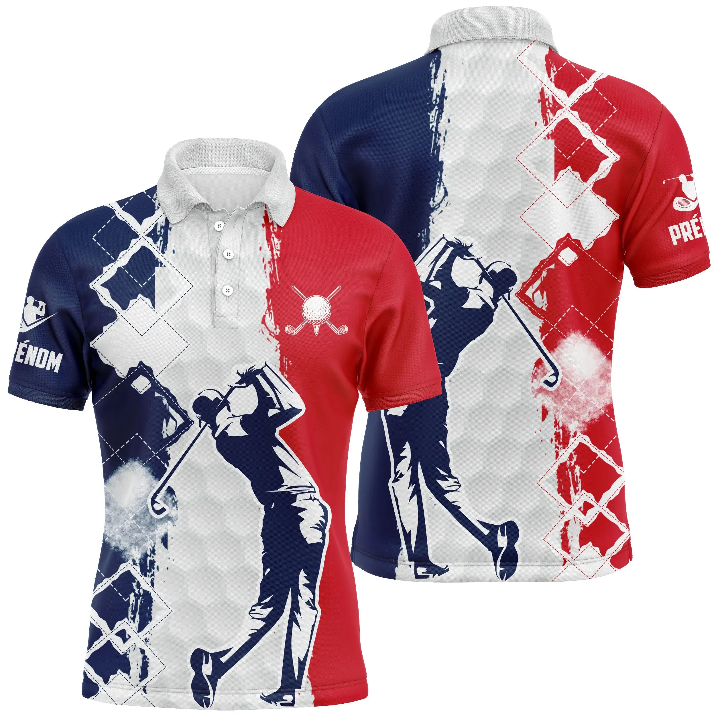 Polo Golf Personnalisé - Motif Effet Balle de Golf, Swing Golfer - Style et Confort Assurés - CT12072315