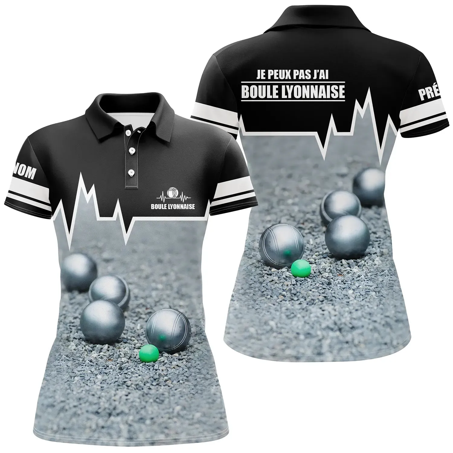 Polo Homme Et Femme Personnalisé, J'peux pas J'ai Boule Lyonnaise, Cadeau Humour Bouliste - CT09012436