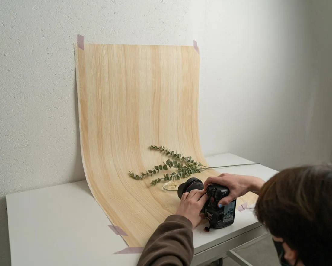 Premium Waterproof Flat Lay Backdrop - 'Hawthorn' Light Woodgrain (62cm x 100cm)