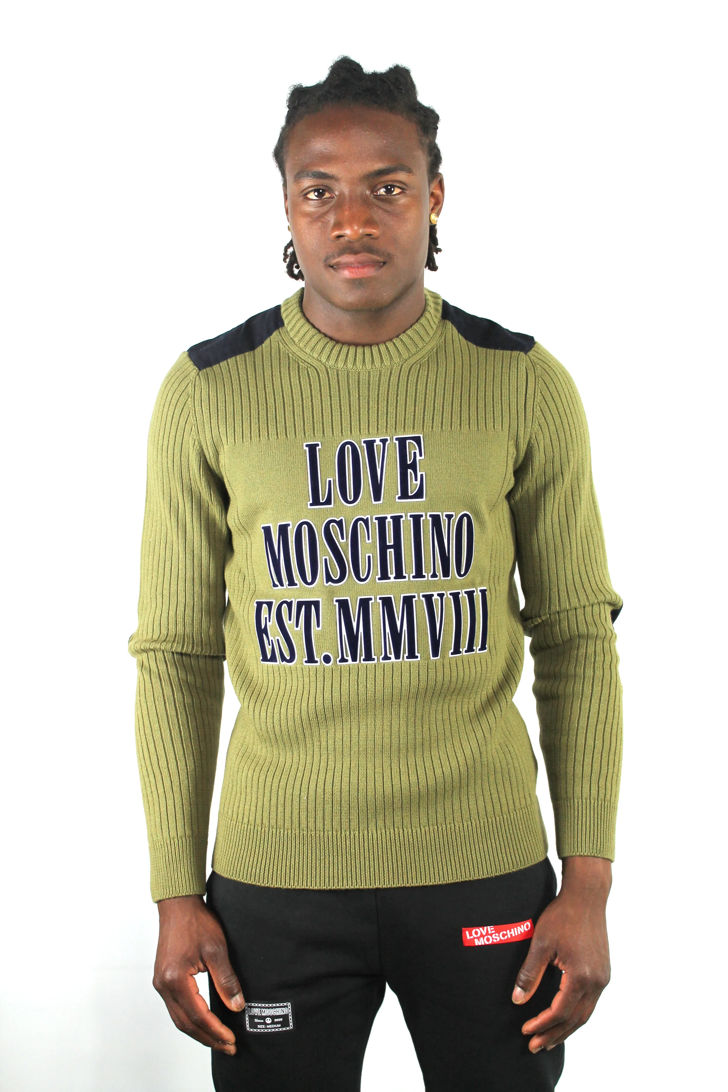 Pull-over Moschino vert militaire