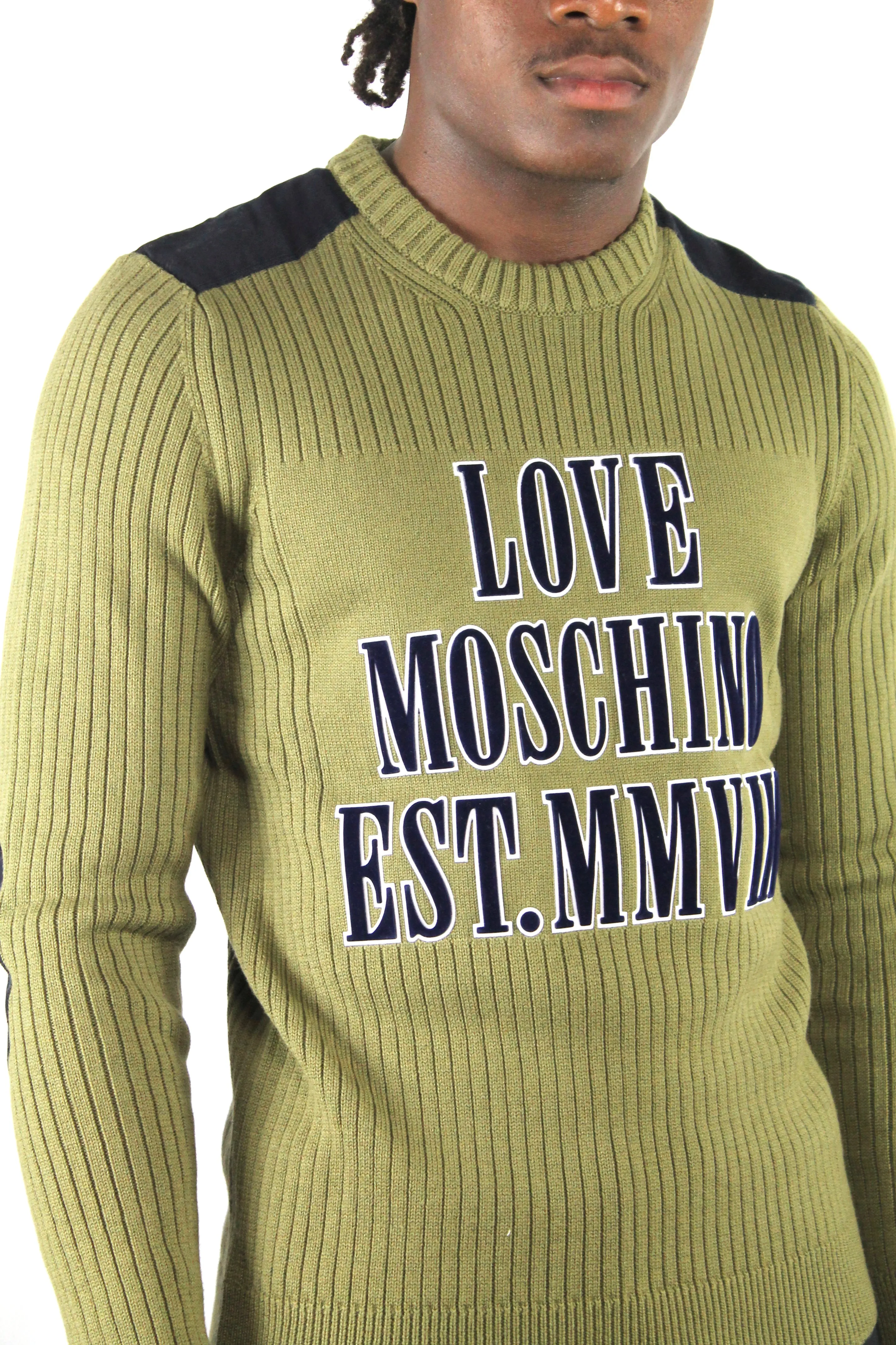 Pull-over Moschino vert militaire