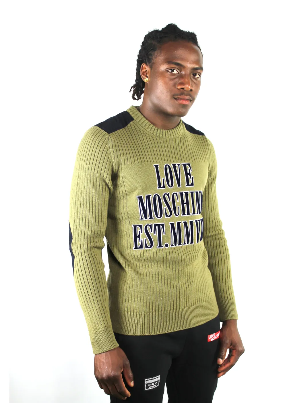 Pull-over Moschino vert militaire