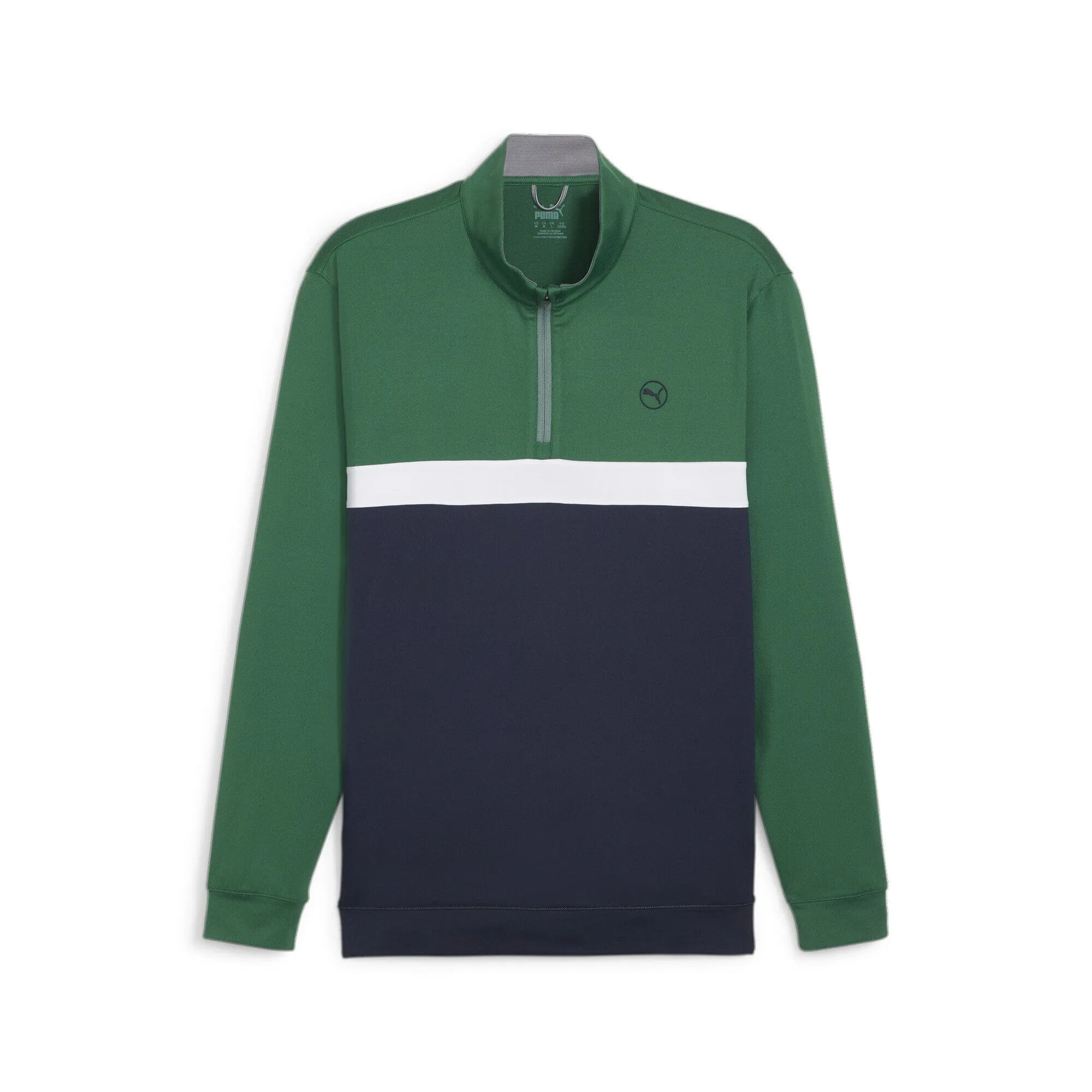 Puma Pull de Golf Pure Colorblock 1/4 Zip Vine Deep Navy