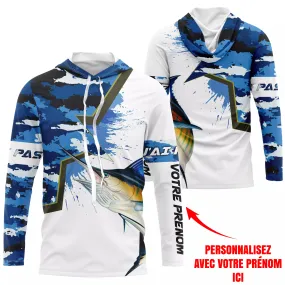 Pêche Au Marlin, Pêche en Mer, Cadeau Original Pêcheur, Camouflage Marine, Cadeau Personnalisé, J'peux Pas J'ai Pêche - CTS12042208