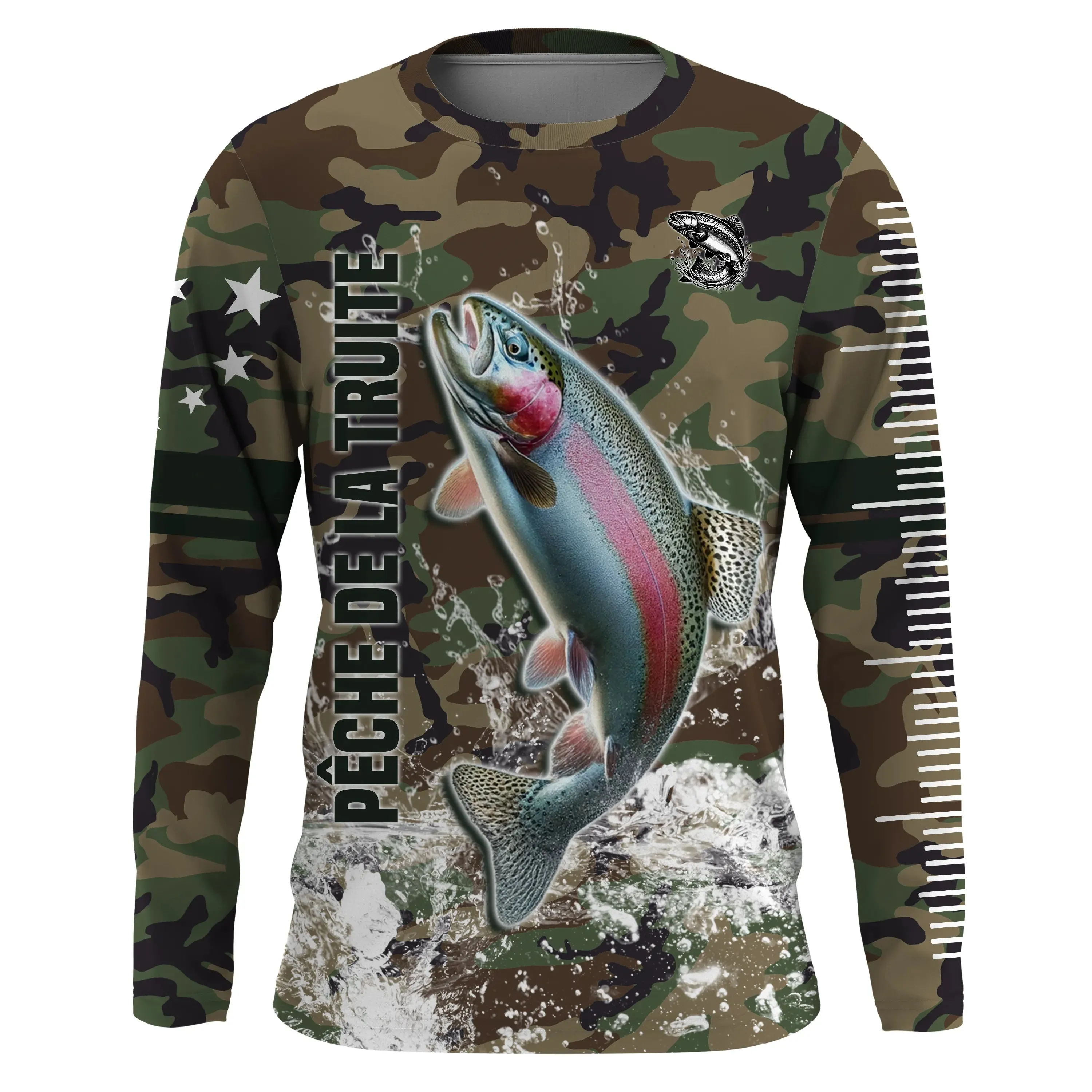 Pêche de la Truite, Cadeau Original Pêcheur, Camouflage Pêche, Tee Shirt, Sweat à capuche, Vêtement Anti UV, Cadeau Personnalisé Pour La Pêche - CTS16042211