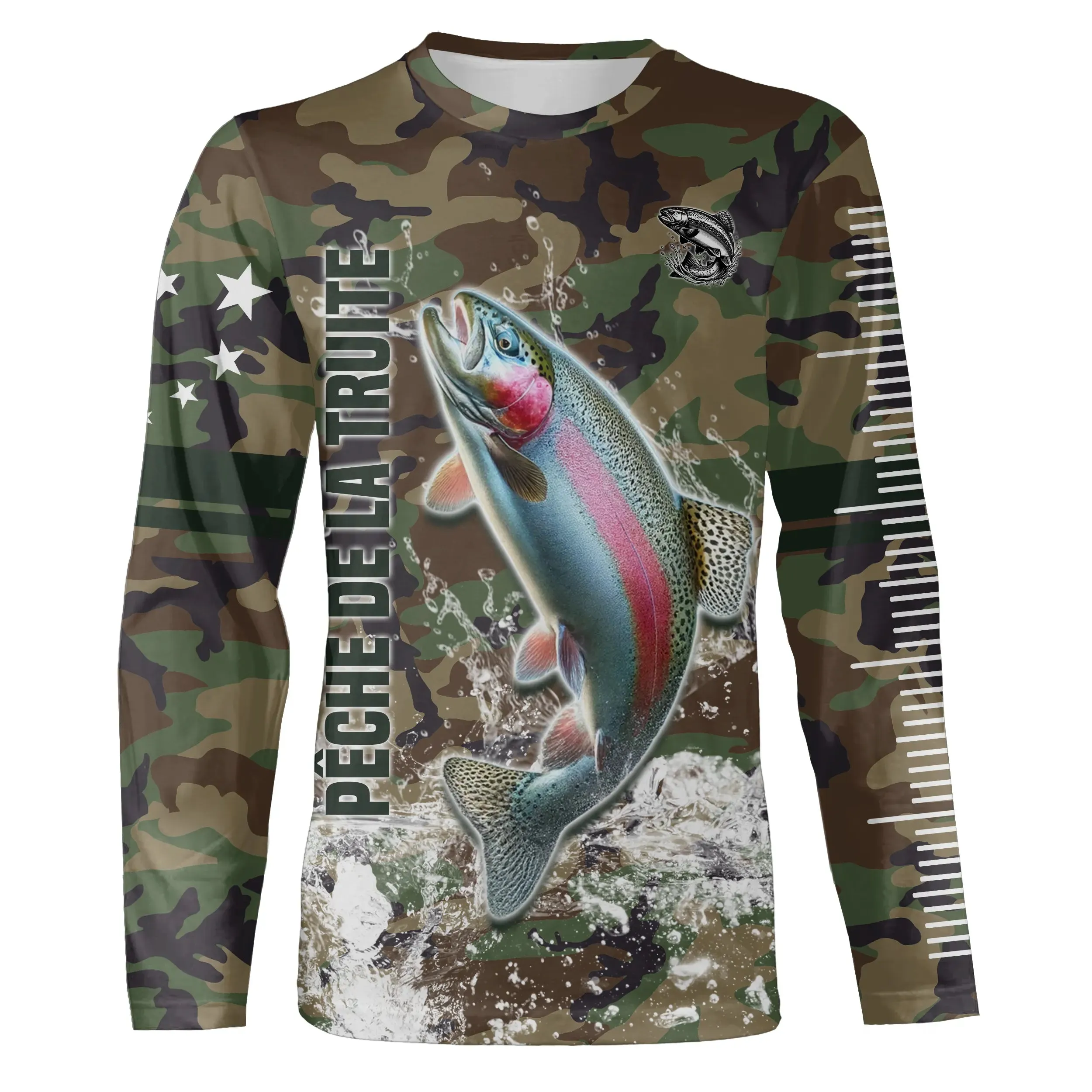 Pêche de la Truite, Cadeau Original Pêcheur, Camouflage Pêche, Tee Shirt, Sweat à capuche, Vêtement Anti UV, Cadeau Personnalisé Pour La Pêche - CTS16042211