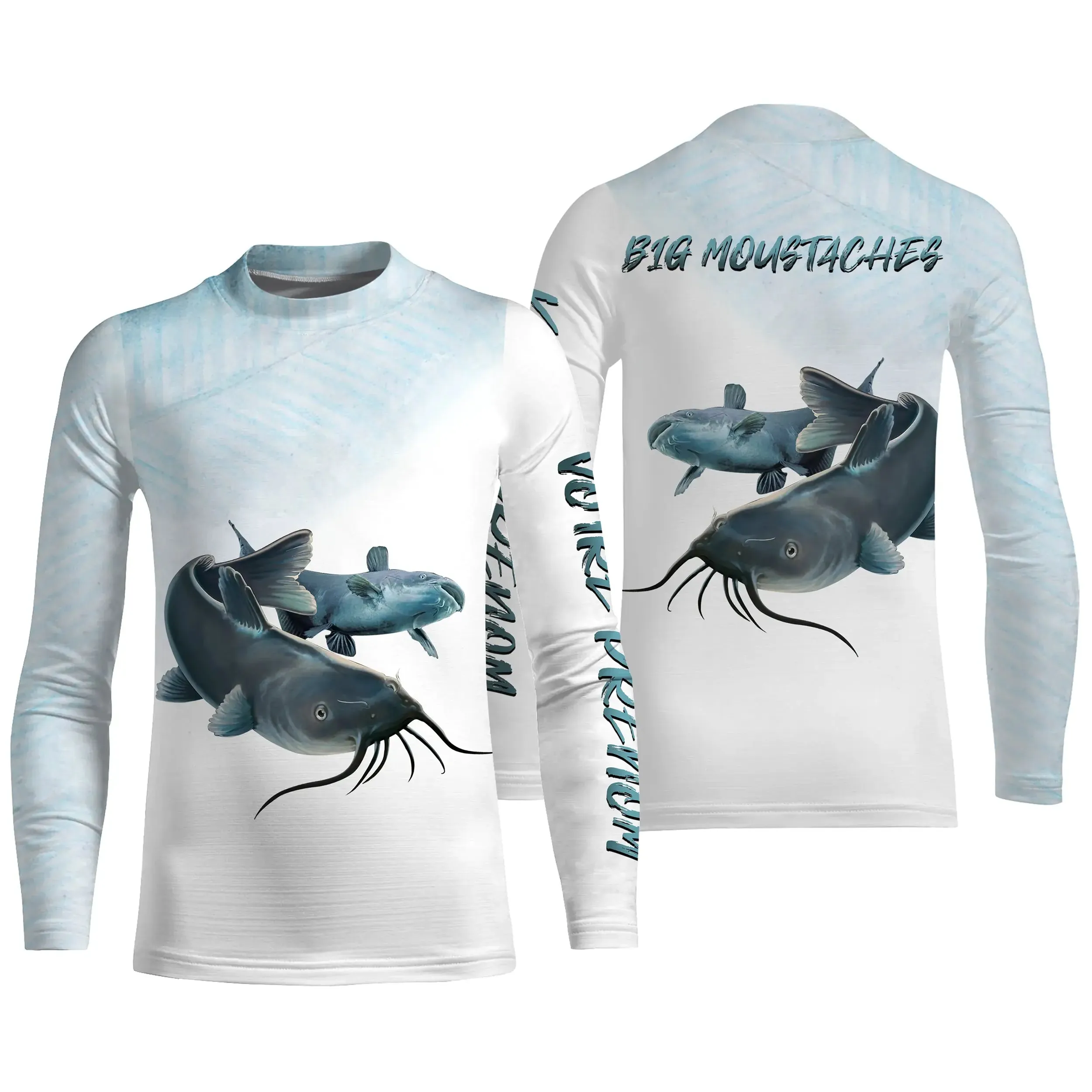 Pêche du Silure, Catfish, Poisson de Chat, Cadeau Idéal Pour Pêcheur, Tee shirt All-Over, Vêtements Anti-UV, Big Moustaches - CTS25052215