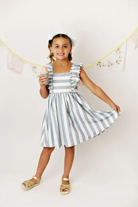 Serendipity Clothing Dusty Blue Stripe Dress