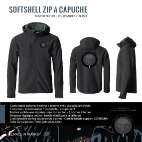 Softshell Zip à Capuche PUNISHER