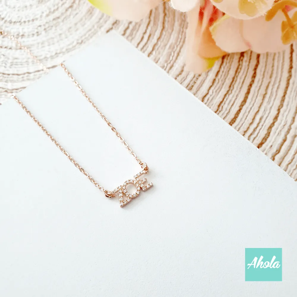 SP064 Sterling Silver Micro Pavé Cubic Zirconia Necklace 純銀鑲鋯石名字頸鏈