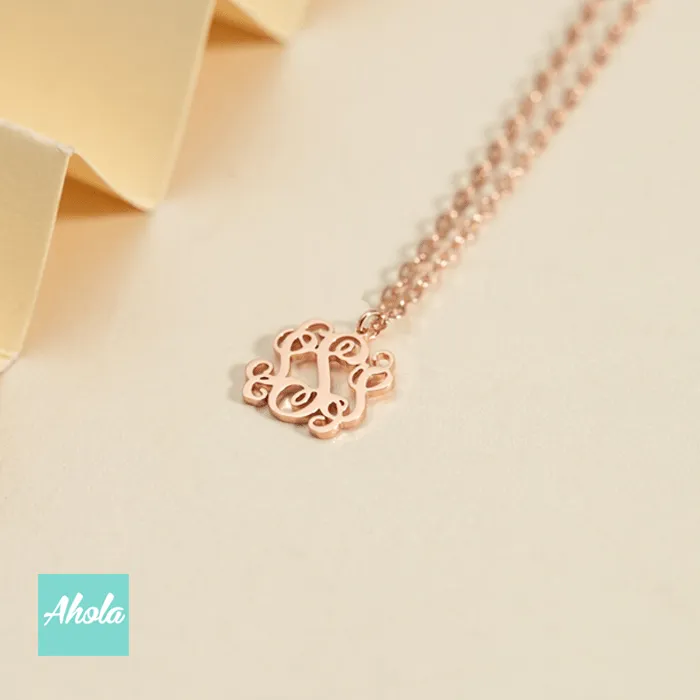 SP078 Dainty Monogram Letter 925 Sterling Sliver Necklace