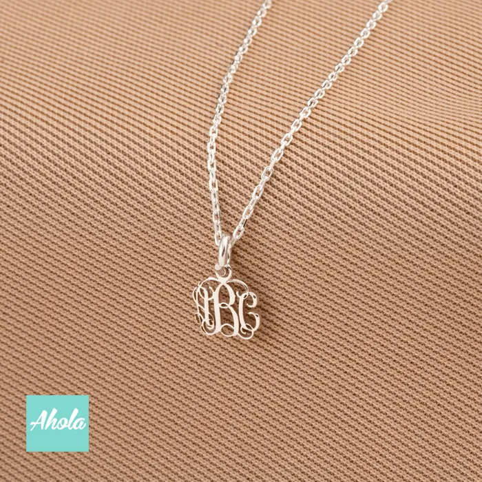 SP078 Dainty Monogram Letter 925 Sterling Sliver Necklace