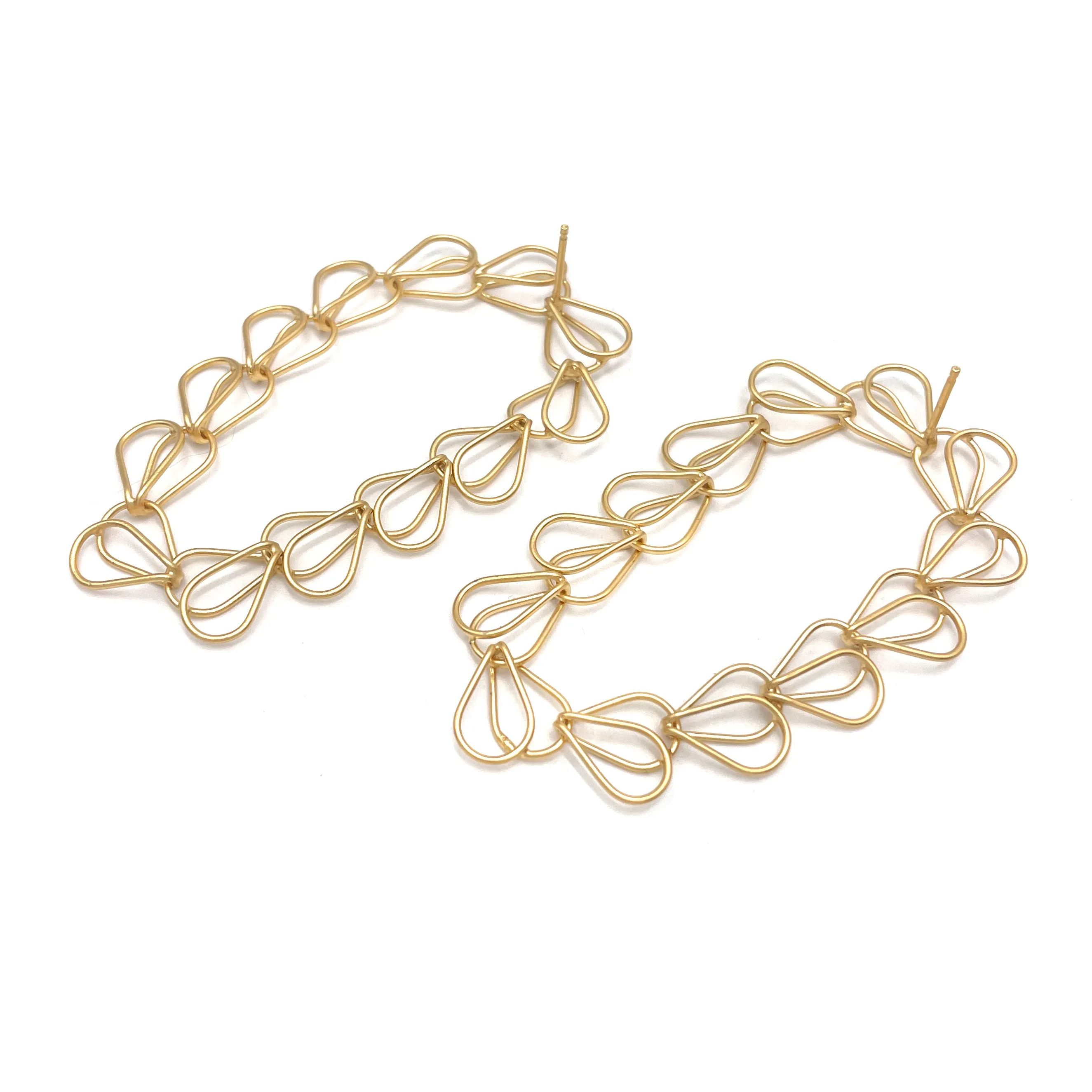 Splayed Link Arch Earrings, Gold