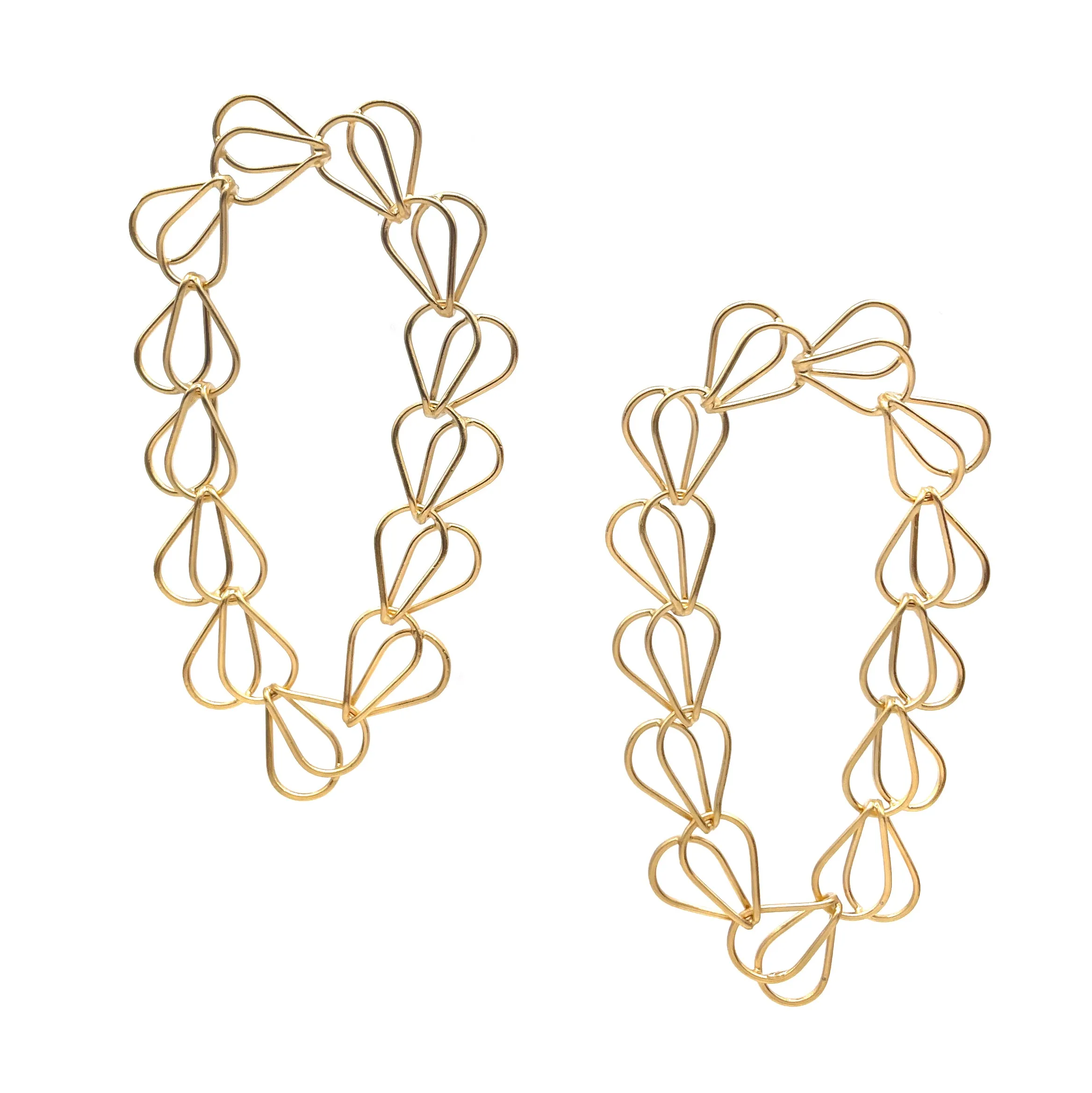 Splayed Link Arch Earrings, Gold