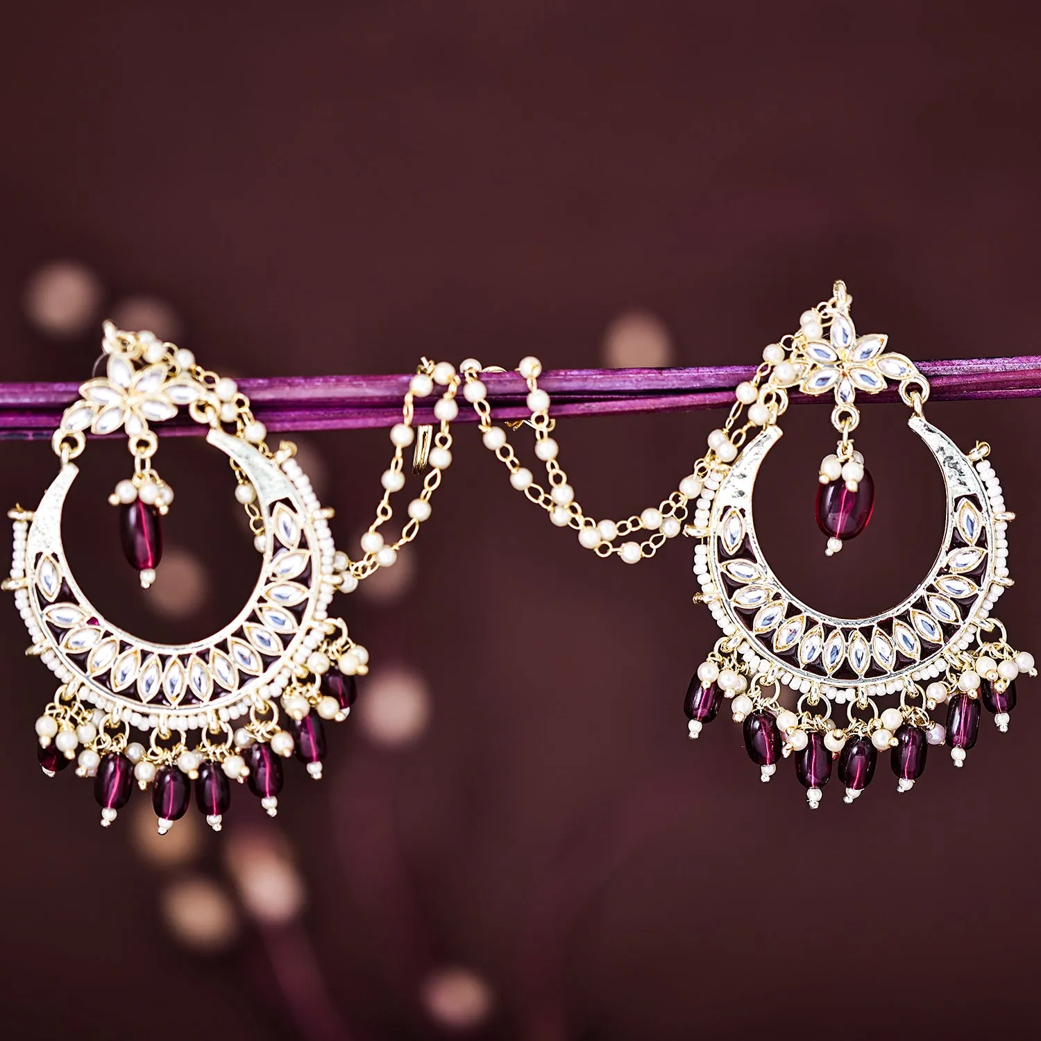 Sukkhi Blooming Gold Plated Chandbaali Earring For Women