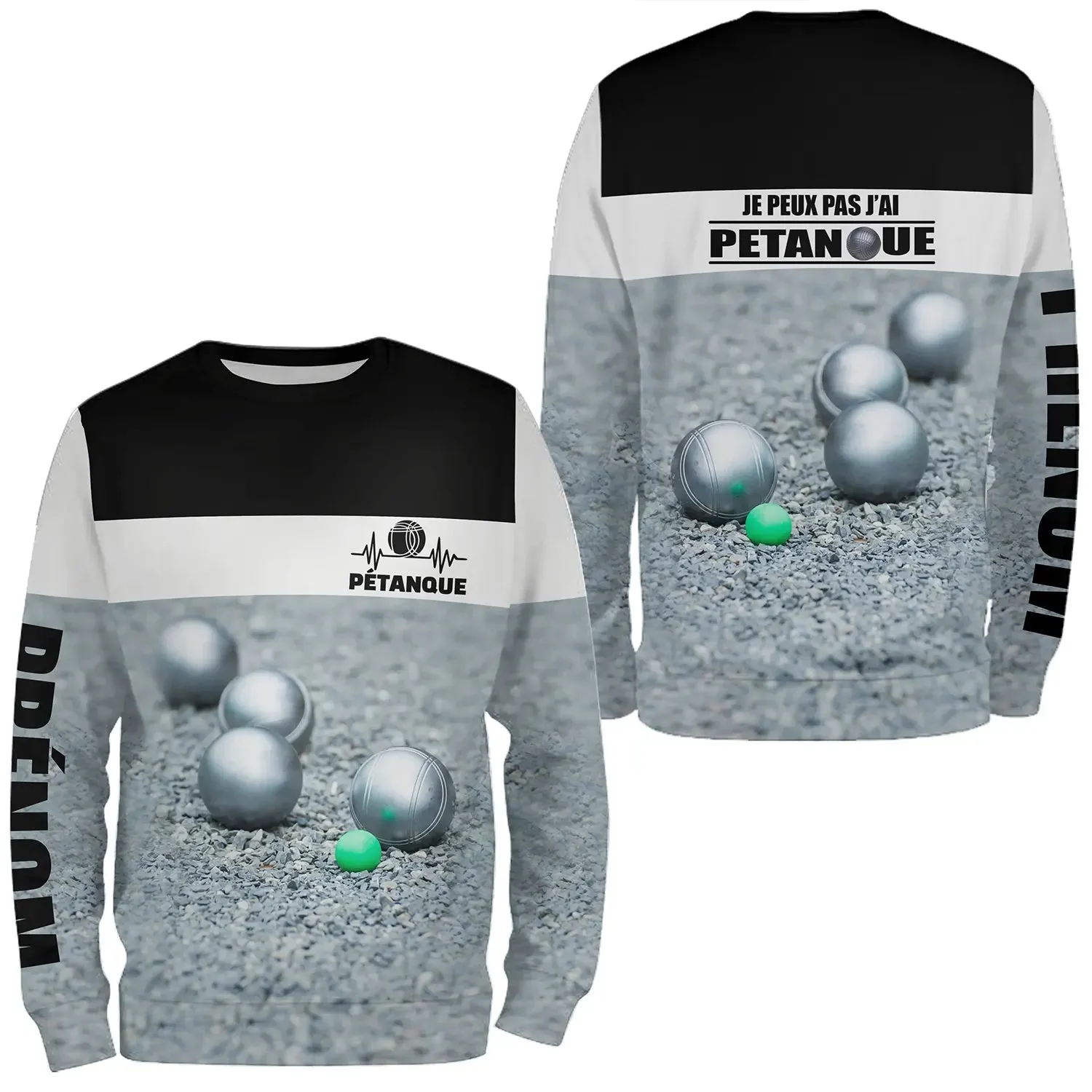 Sweat  Capuche Pétanque, Cadeau Humour Personnalisé Bouliste, Je Peux Pas J'ai Pétanque - CT28122346