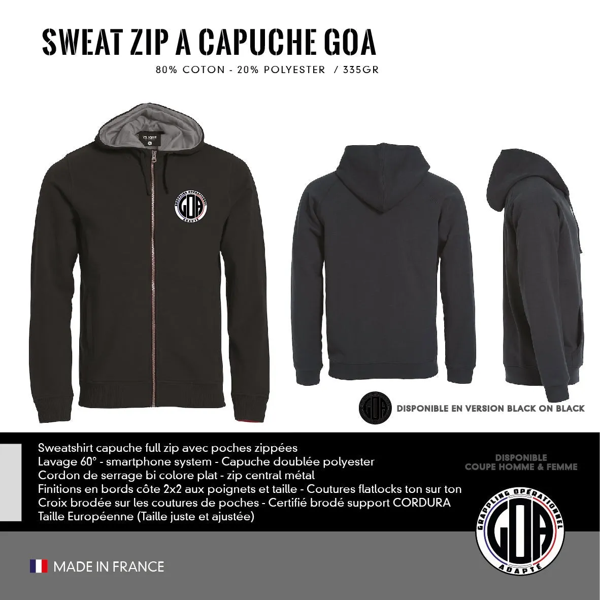 Sweat Zip à Capuche GOA