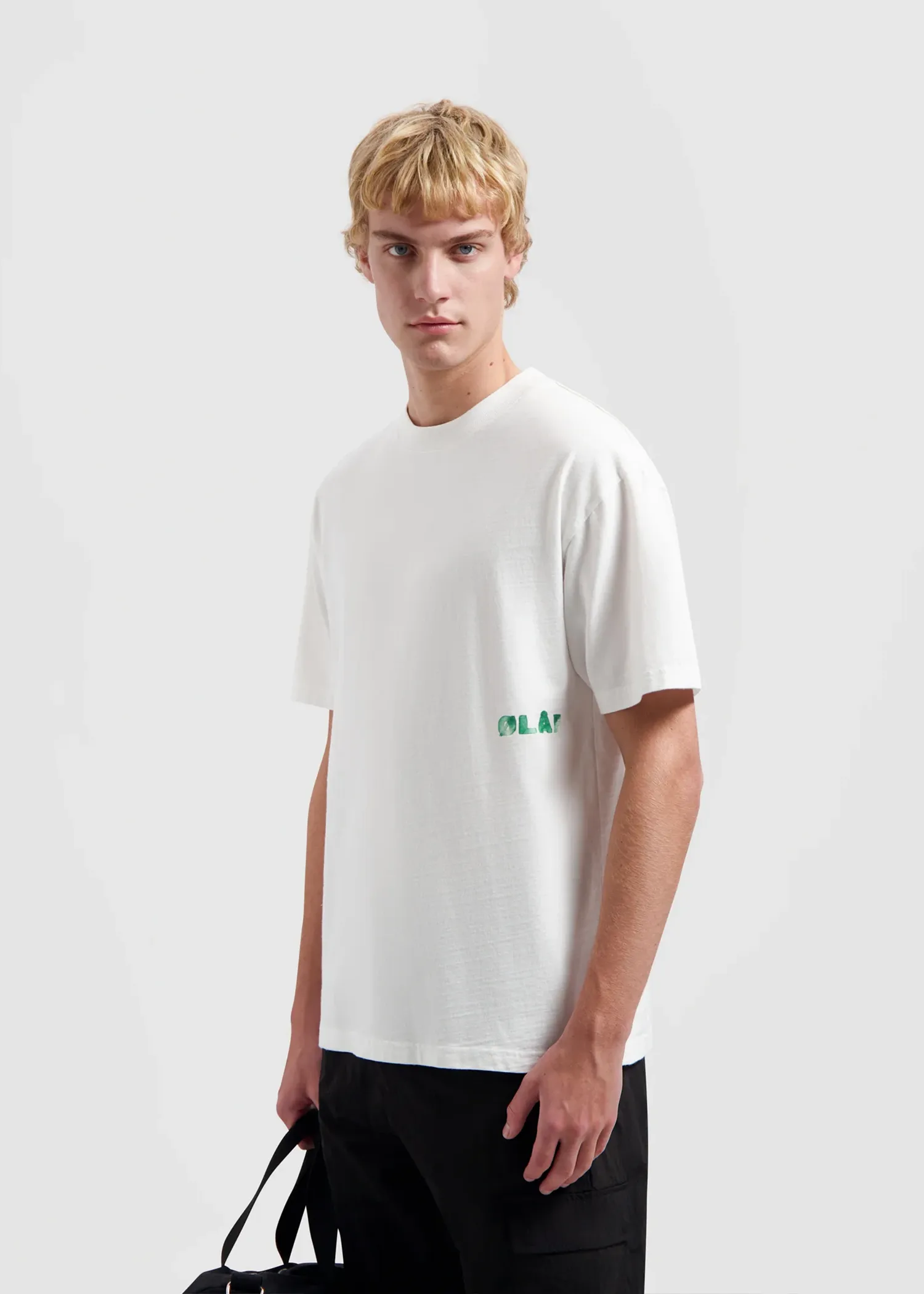 WATERCOLOR LOGO SLUB TEE OPTICAL WHITE