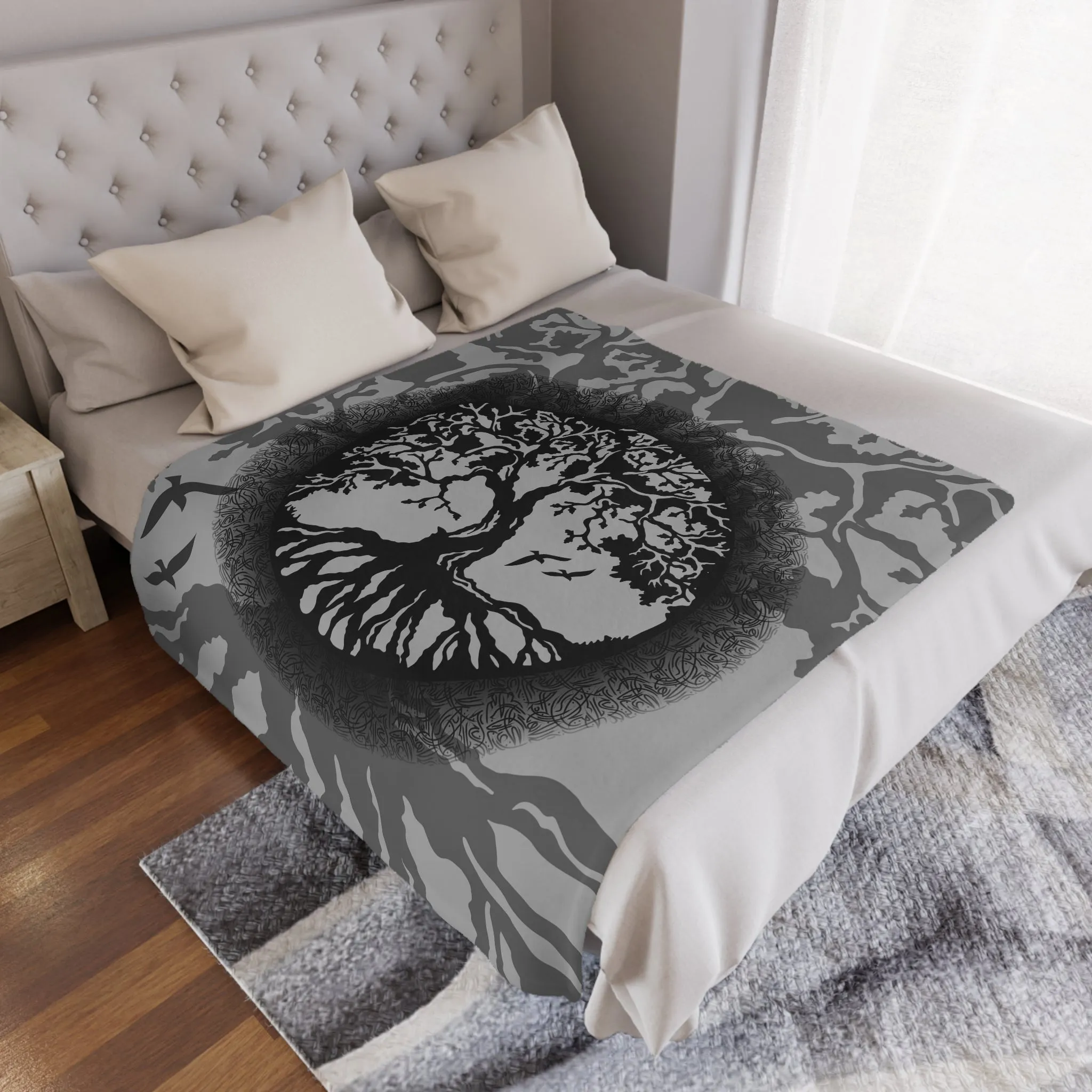 Yggdrasil World Tree of Life Velveteen Plush Throw Blanket