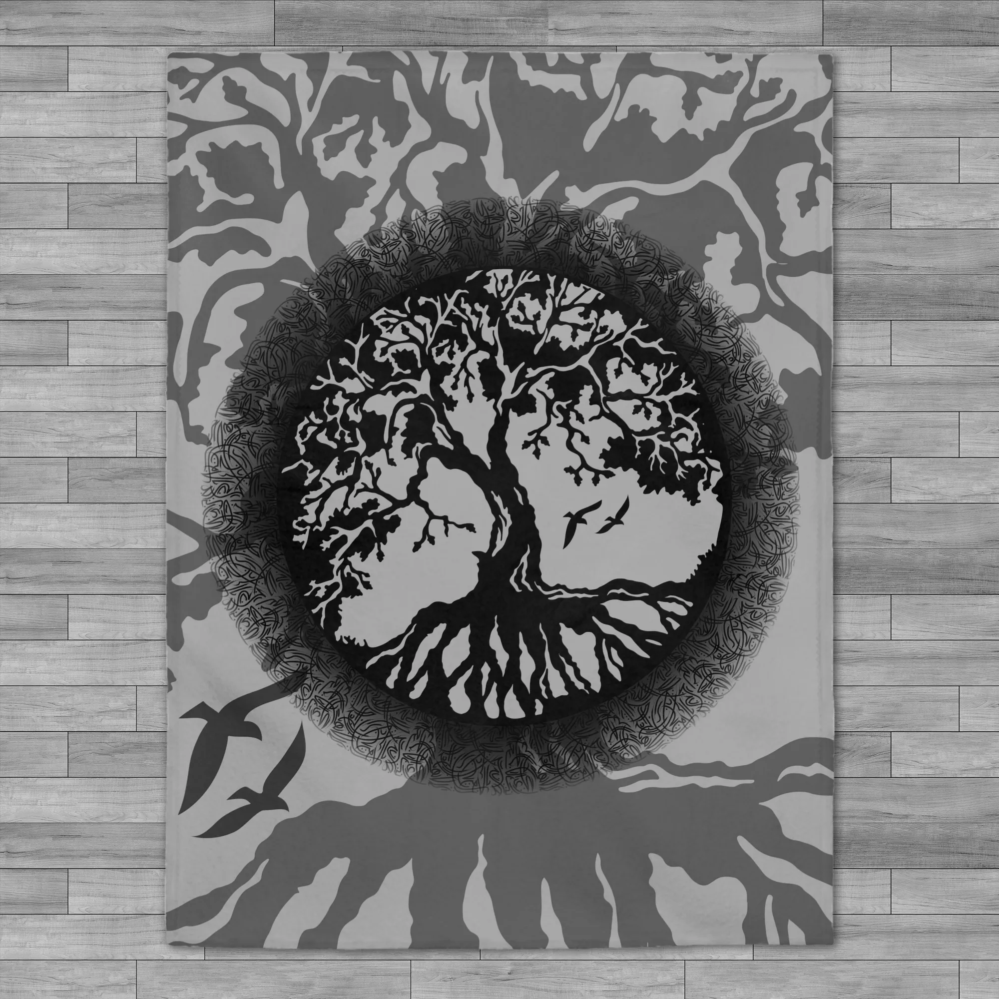 Yggdrasil World Tree of Life Velveteen Plush Throw Blanket