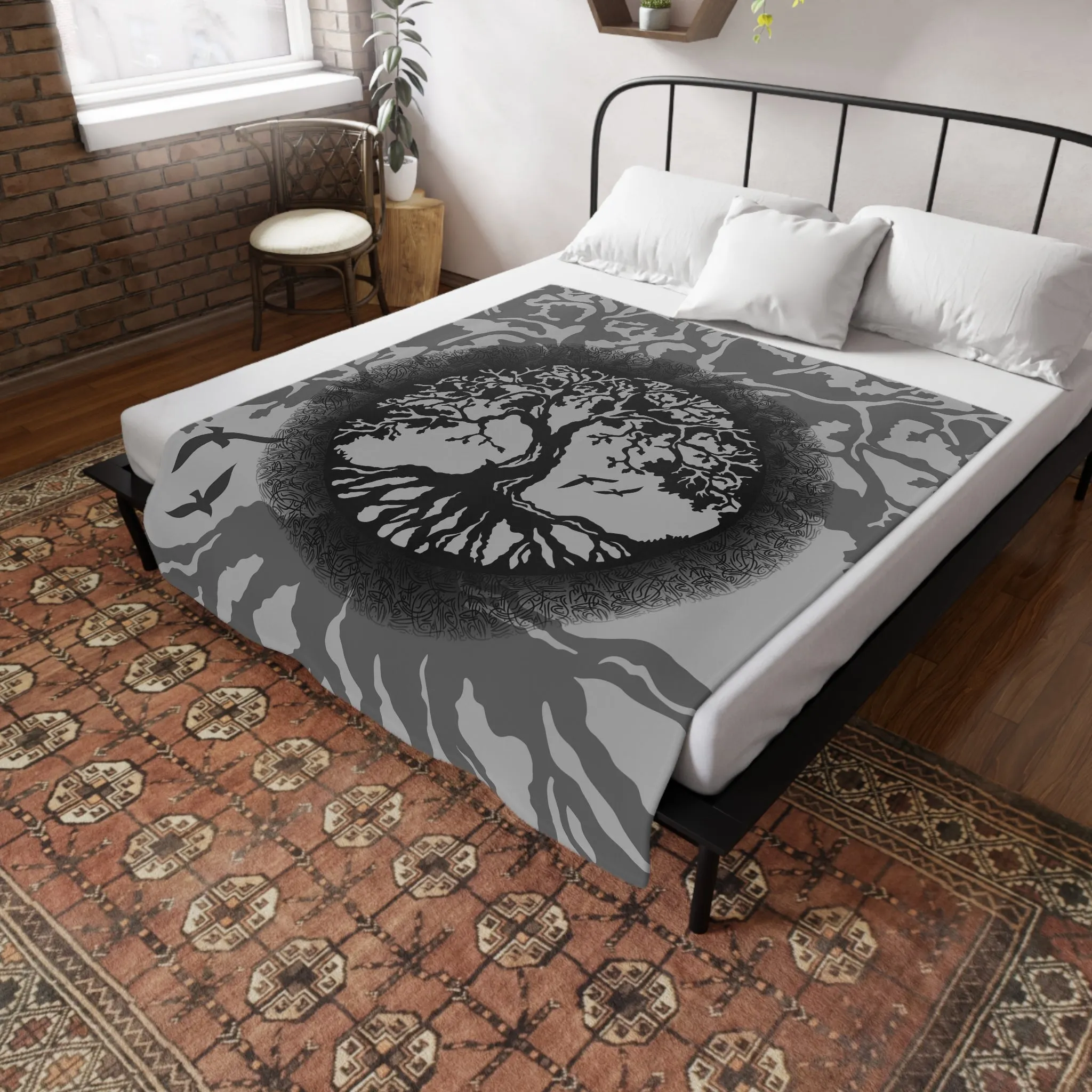 Yggdrasil World Tree of Life Velveteen Plush Throw Blanket